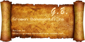 Gromen Bonaventúra névjegykártya